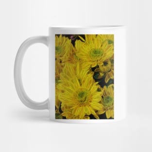 glowing daisy flower fantasy in yellow gold Mug